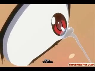 Hentai ξωτικό παίρνει ψωλή γάλα πλήρωση αυτήν λαιμός με γκέτο monsters