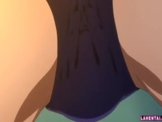 Hentai tinedyer sa swimsuit makakakuha ng fucked at jizzed