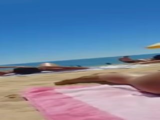 Candid swell Brunette Ms Perfect Ass Tanning At The Beach