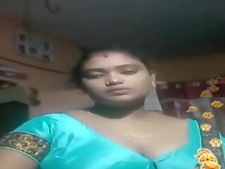 Tamil อินเดีย ผู้หญิงไซส์ใหญ่ สีน้ำเงิน silky blouse มีชีวิต, โป๊ 02
